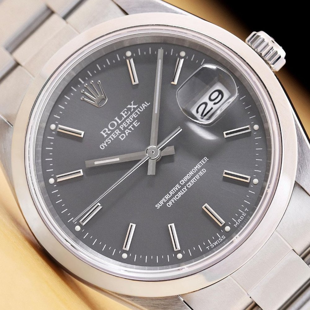 Rolex Grey Date 34mm Men's Unisex Watch